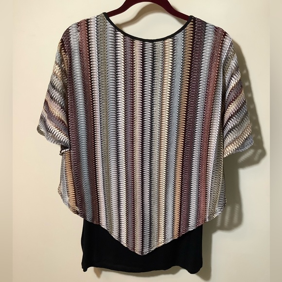 Apt.9 black shell with woven overlay with silver threads,grey,tan,rust,white XXL - Picture 2 of 3